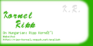 kornel ripp business card
